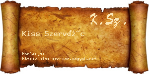 Kiss Szervác névjegykártya
